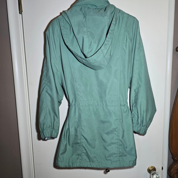 Towne from London Fog Sage Green Women's Size Small‎ Spring Coat with Hood - Picture 1 of 13